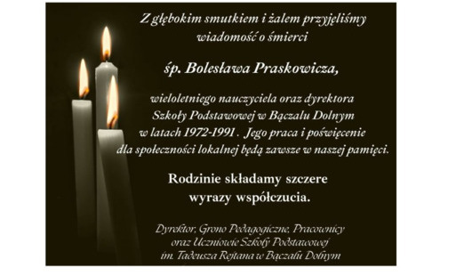 Kondolencje dla rodziny zmarłego