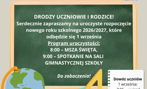 Plakat z informacją o programie rozpoczęcia roku szkolnego